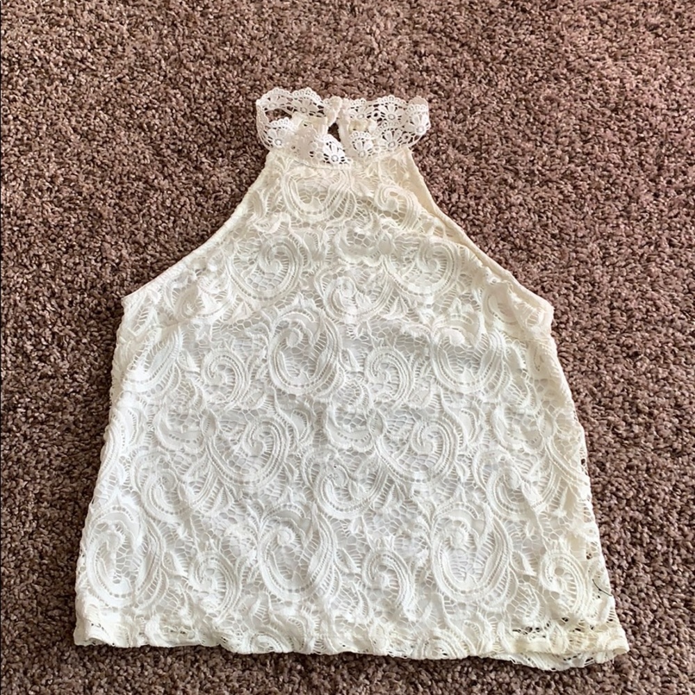 Lace white tank top
